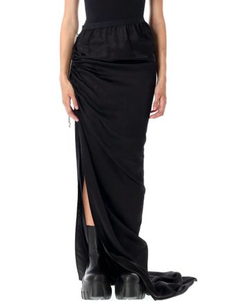 Rick Owens Black Draped Skirt