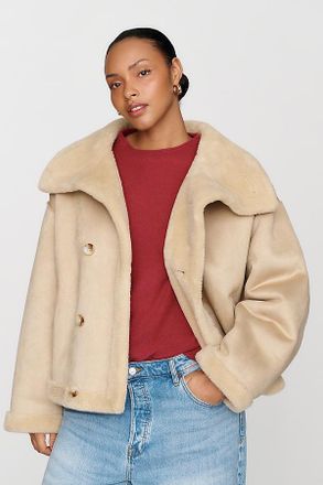 Maeve Funnel Neck Reversible Sherpa Fleece Jacket