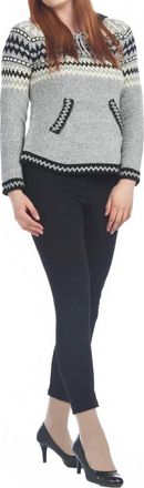 Papillon Fairisle Knit Hooded Sweater In Grey