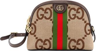 Gucci Ophidia Dome Jumbo GG Canvas Small shoulder bag - Neutrals