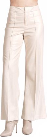 Elan Jolene Faux Leather Pants In White
