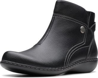 Clarks Womens Ashland Mabel Ankle Boot, Black Tumbled, 5.5 UK