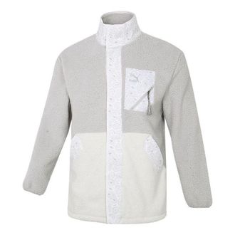 Puma Unisex Paisley Imitation Lamb Wool Stand-up Collar Jacket Grey 534984-09
