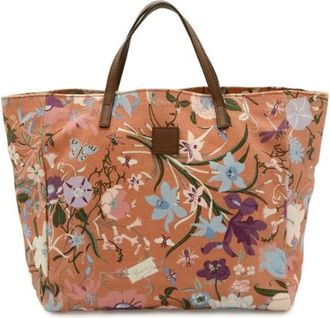 Gucci Pre-owned Flora Canvas Leather Tote Bag - Dames - Vintage Shopper - Veelkleurig - ONE Size - Leer - Vintage