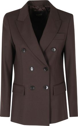 Seventy Brown Double-Breasted Flap Pockets Polyester-Blend Jacket