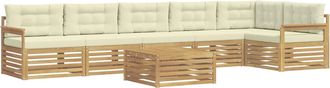 vidaXL Conjunto De Sof&aacute;s De Exterior 7 Uds. Blanco Y Crema Vidaxl