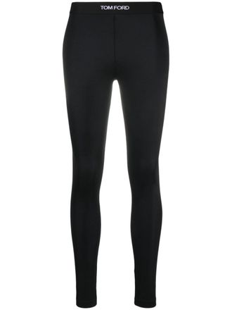 Tom Ford Leggings con banda logo - Nero