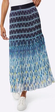 Cr&eacute;ation L Schlupfrock CREATION L, Damen, Gr. 36, marine, hellblau, bedruckt, 100% Polyester, bedruckt, gemustert, mehrfarbig, wadenlang, R&ouml;cke Schlupfrock