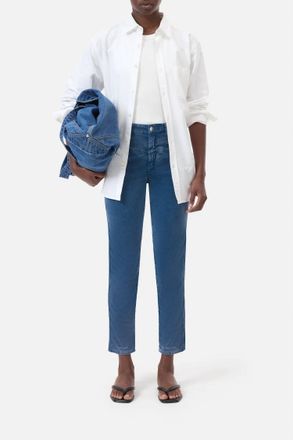 Closed Pedal Pusher Relaxed Pants In Eclipse Blue
