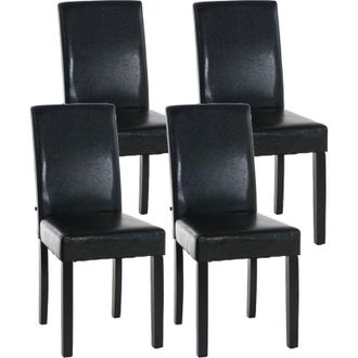 Clp Set de 4 sillas de comedor Ina en polipiel Marrón Negro