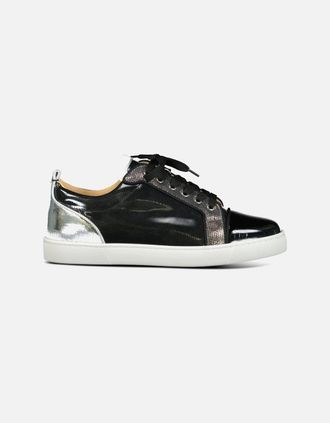 Christian Louboutin Mens Christian Louboutin Louis Junior Orlato Flat Black & Silver - Size: 10