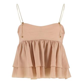 Chlo&eacute; Tops, Dames, Roze, S, Sleeveless Ruffle Top