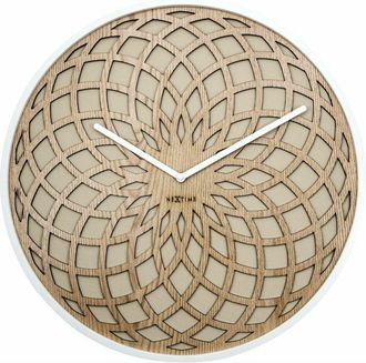 NeXtime 3149be Reloj De Mesa O Pared Reloj De Cuarzo C&iacute;rculo Beige, Blanco