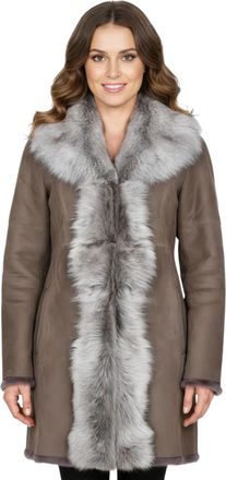 Infinity Leather Dames Taupe Toscana Schapen Suède Trenchcoat - Celeste