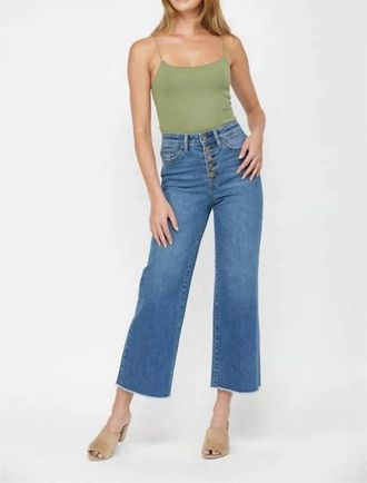 Mica Wide Leg Crop Jean In Blue