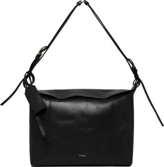 Furla Ginevra L Schoudertas - Dames - Schoudertassen - Zwart - ONE Size - Leer - Tassen