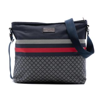 Gucci Pre-owned Cross Body Bags, female, Blue, Size: ONE SIZE Pre-owned Vintage Striped Canvas Crossbody Bag
