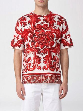 Dolce & Gabbana All-Over Majolica Print Cotton Crew-Neck T-Shirt