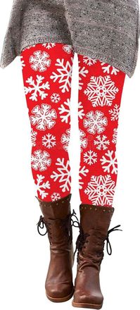 Generic Womens Christmas Leggings High Waisted Slimming Thermal Leggings Womens Funny Santa Claus Reindeer Snowflake Printed Novelty Christmas Tights Xmas Ski