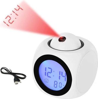 OEM Reloj Despertador Digital, Anuncio De Voz, Con Luz Nocturna Led Y Altavoz, Funciona Con Pilas, Luz Suave Y Sin Deslumbramiento