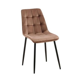 Clp Silla de comedor con reposapi&eacute;s en terciopelo marr&oacute;n