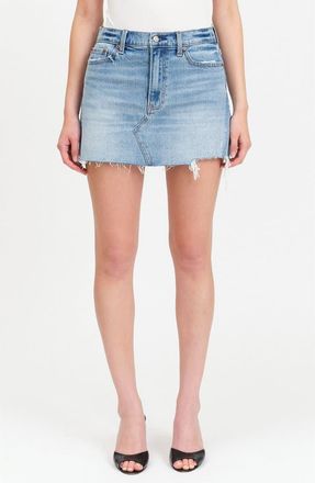 Daze Malibu Distressed Cutoff Denim Miniskirt in Obviously Vintage at Nordstrom, Size 25