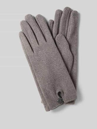 Eem Fashion Regular Fit Handschuhe mit Knopfverschluss in Hellgrau Melange, Gr&ouml;&szlig;e L