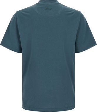 Brioni Logo-Embroidered Cotton T-Shirt - Teal
