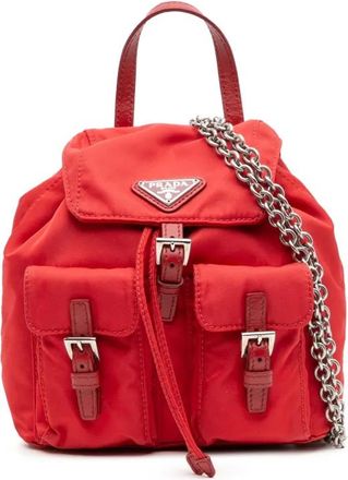 Prada Zaino in tessuto con catena 2000-2013 - Rosso