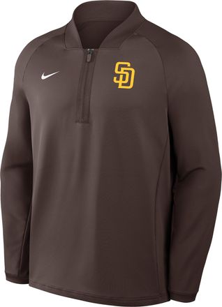 Nike San Diego Padres Authentic Collection Nike Mens Dri-FIT MLB 1/2-Zip Long-Sleeve Top in Brown | 04H920QPYP-KRR