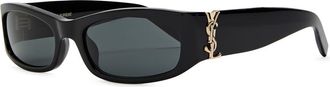 Saint Laurent Rectangle-frame Sunglasses - Black - One Size