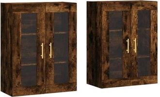 vidaXL Wall Mounted Cabinets 2 pcs Smoked Oak Engineered Wood Vidaxl