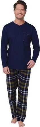 Pastunette for men pyjama donkerblauw/groen/wit