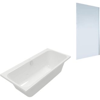 Villeroy & Boch Ba&ntilde;era Recta Villeroy & Boch Architectura 170 X 75 Cm Blanca + Mampara De Ba&ntilde;o Derecha Aurys Mist 1 Cromado