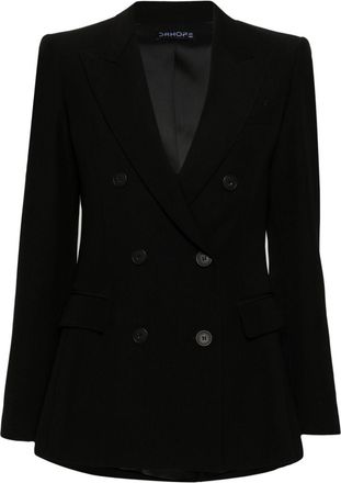 DRHOPE double-breasted blazer - women - Spandex/Elastane/Polyester/Wool - 46 - Black