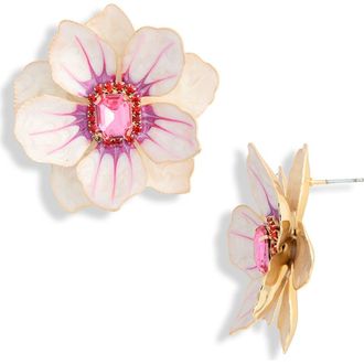 Natasha Flower Stud Earrings in White/Fuchsia at Nordstrom Rack