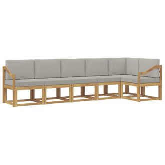 vidaXL Conjunto De Sof&aacute;s De Exterior 6 Pcs Blanco Y Gris Claro Vidaxl