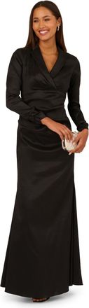 Adrianna Papell Womens Stretch Taffeta Tuxedo Dress - Black - Size 12 UK