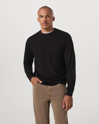 Vuori Clothing Merino Fine Gauge Wool Sweater | Black | Medium