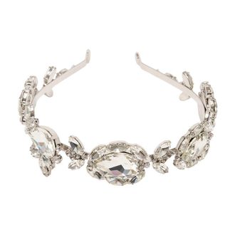 Self Portrait Womens Multi-Crystal Headband Silver Pearls Headbands