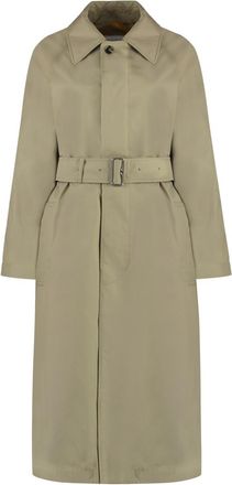 Burberry Beige Solid Shirt Collar Reversible Trench Coat