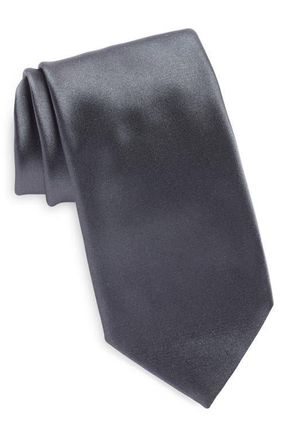 Ermenegildo Zegna Silk Satin Tie in Grey at Nordstrom