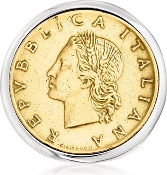 Ross-Simons Italian Genuine 20-Lira Coin Ring in Sterling Silver