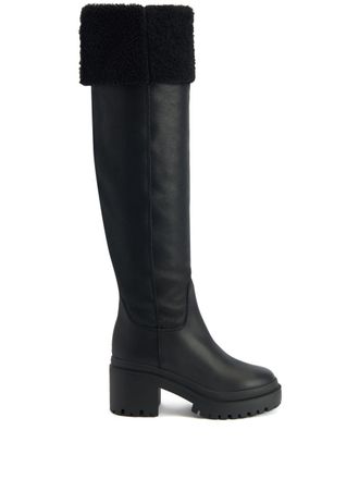 Giuseppe Zanotti Iwona 70mm leather boots - women - Calf Leather/Calf Leather/Rubber - 35 - Black