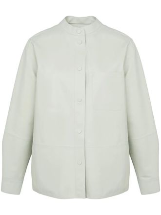 Yves Salomon leather overshirt - women - Lambskin - 36 - Green