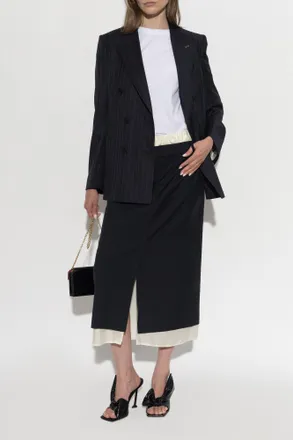 Givenchy Wool Pinstripe Blazer, Womens, Black