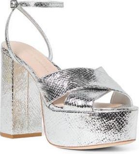 Loeffler Randall Loretta Platform Sandal in Silver at Nordstrom Rack, Size 10.5