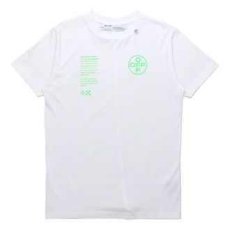 Off-white Fluorescence Alphabet Printing Short Sleeve White OMAA027R201850060145