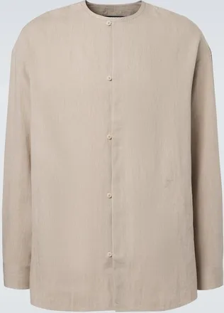 Jacquemus Pastro herringbone linen-blend shirt
