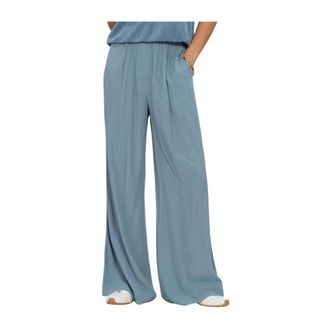 By-Bar Amsterdam Dames Broeken Benji Viscose Pants - Dames - Wijde Broeken - Blauw - S - Broeken
